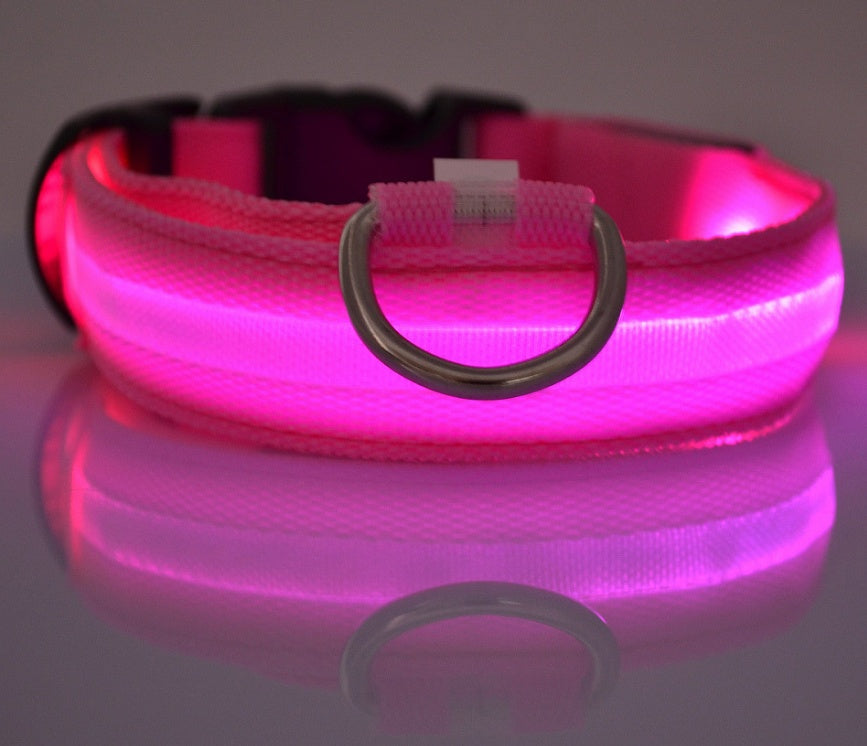 Glow-in-the-Dark LED Dog Collar - Safety First