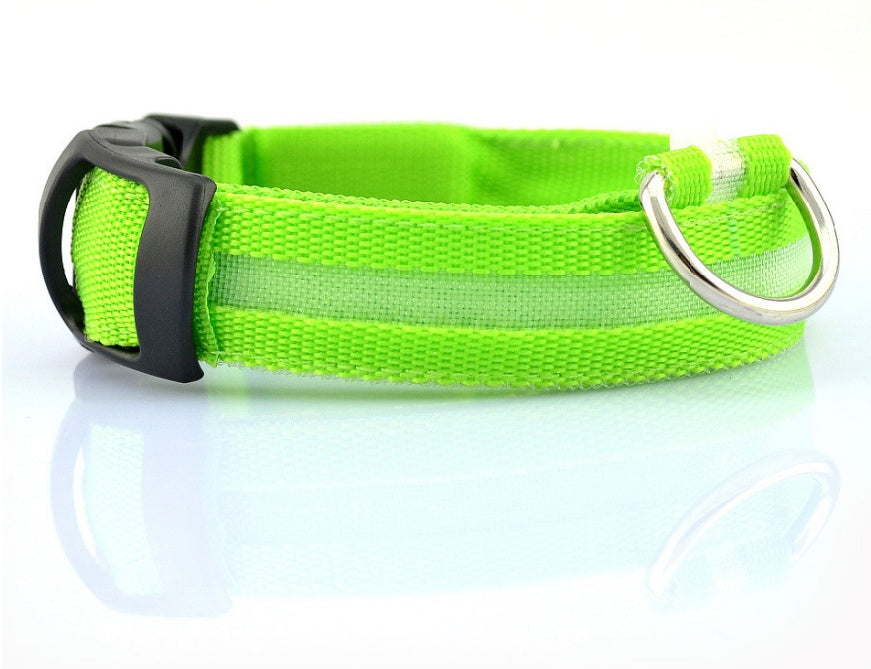 Glow-in-the-Dark LED Dog Collar - Safety First
