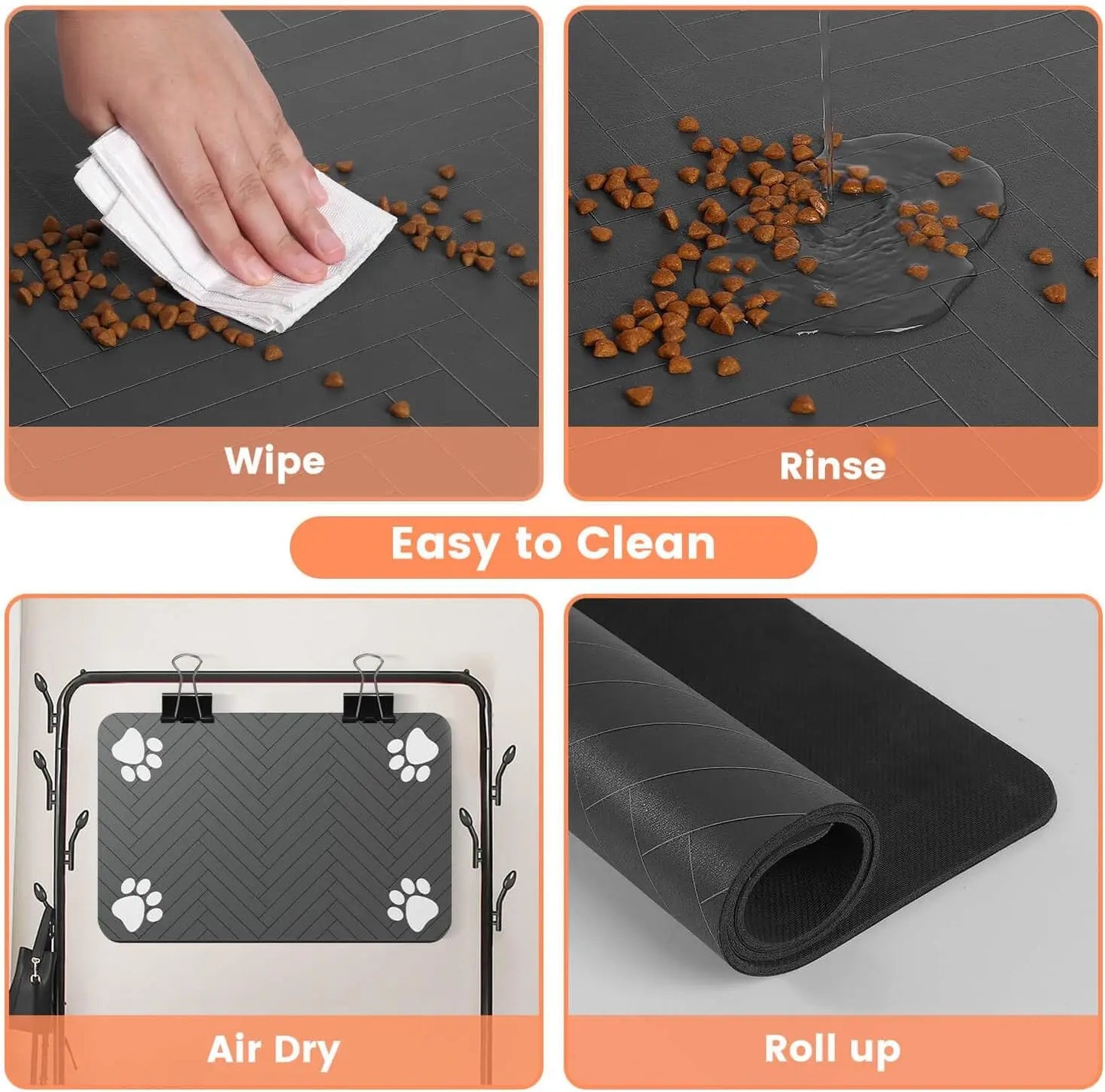 Absorbent Pet Feeding Mat - Waterproof & Durable