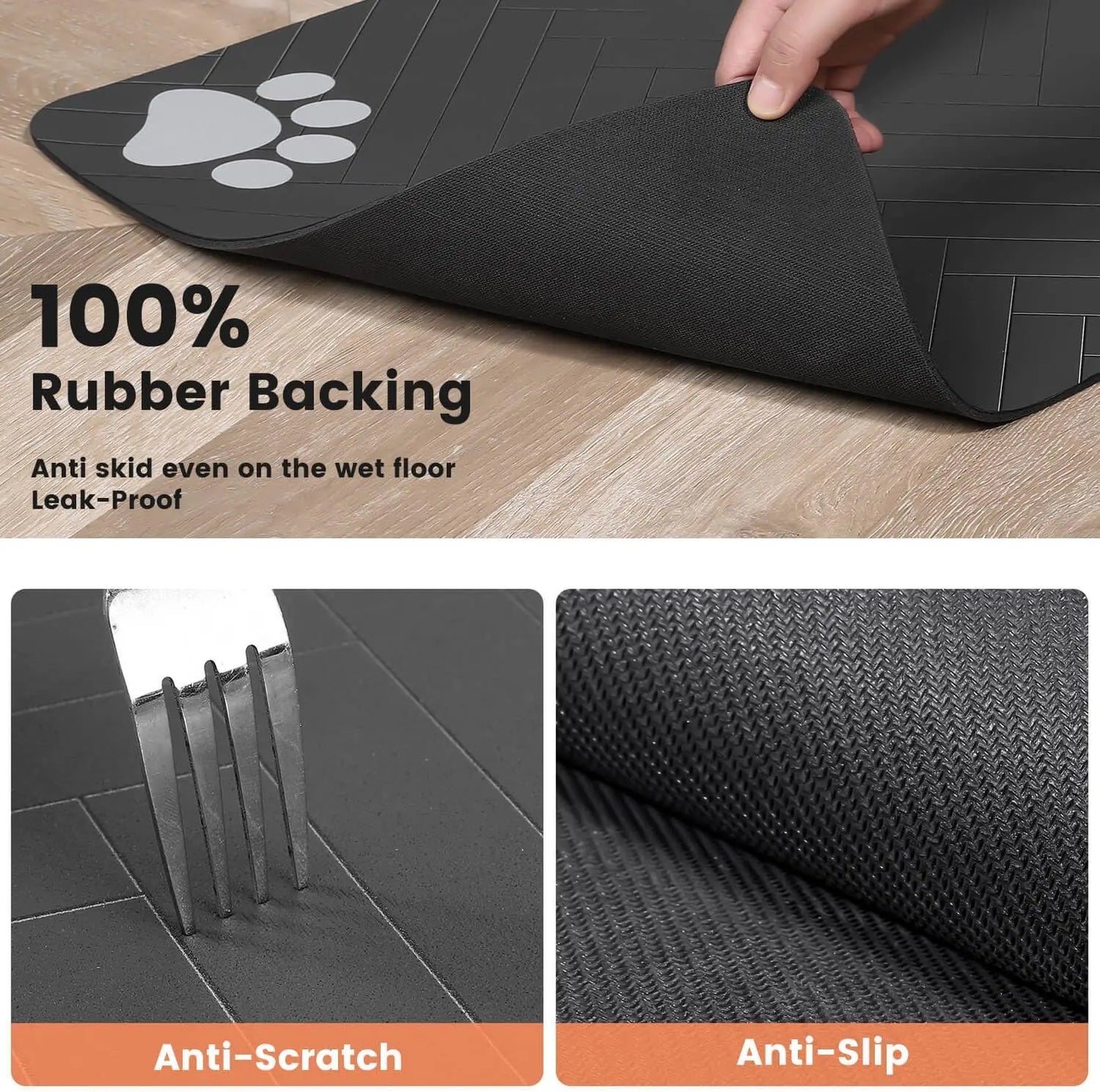 Absorbent Pet Feeding Mat - Waterproof & Durable