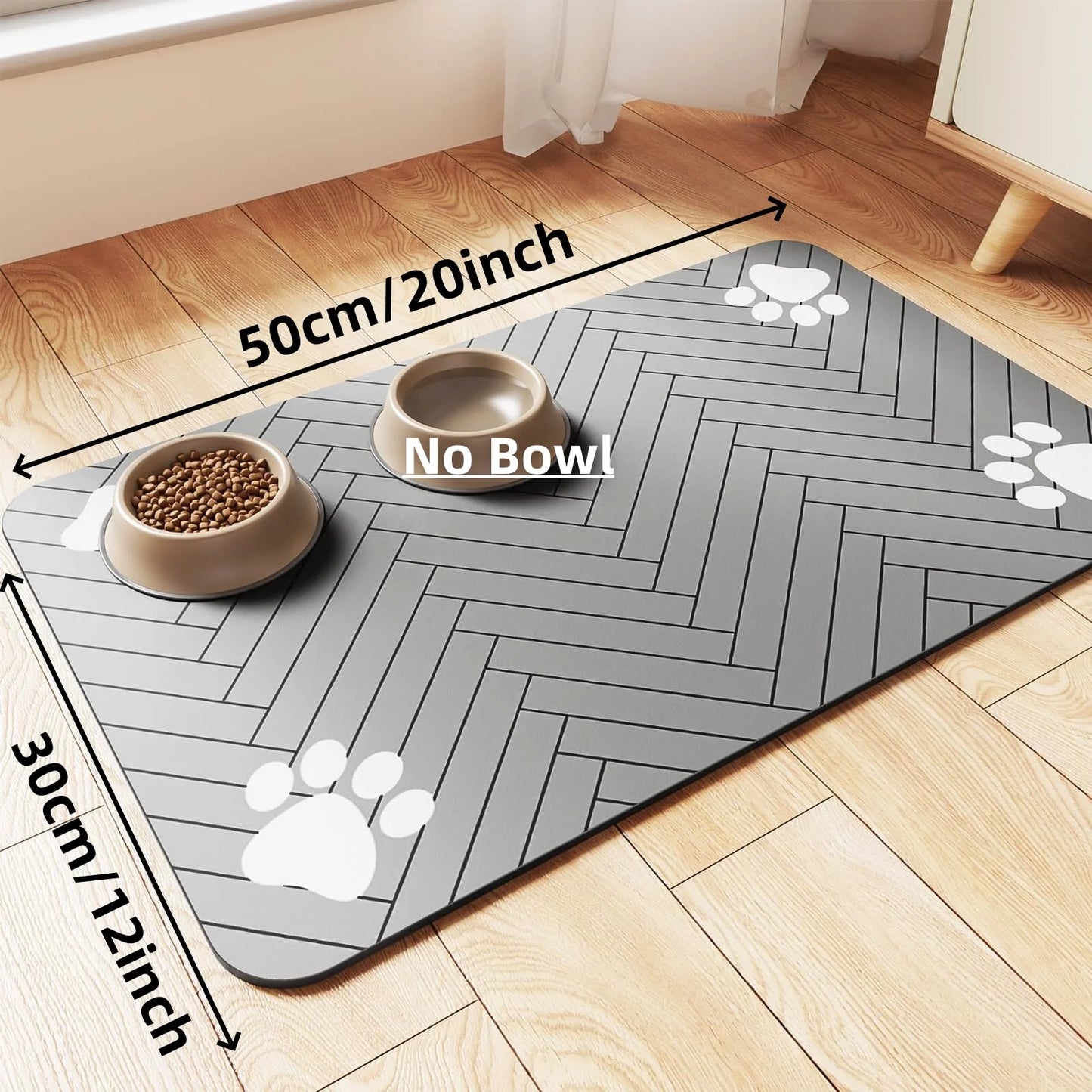 Absorbent Pet Feeding Mat - Waterproof & Durable