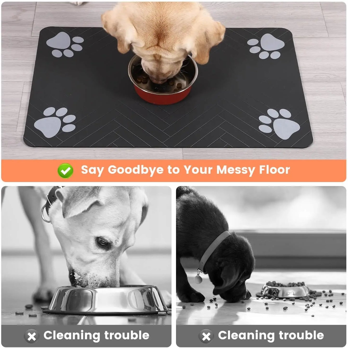Absorbent Pet Feeding Mat - Waterproof & Durable