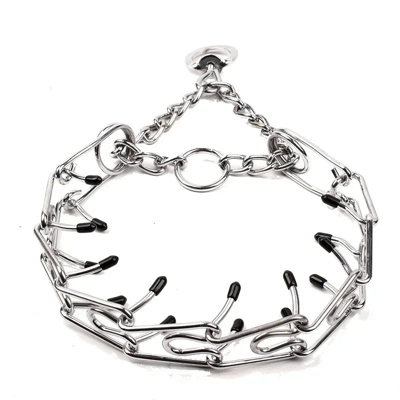 Effective Pinch Dog Training Collar With Comfort Rubber Tips Safe Adjustable Detachable Stainless Steel Pet Prong Choke Collar