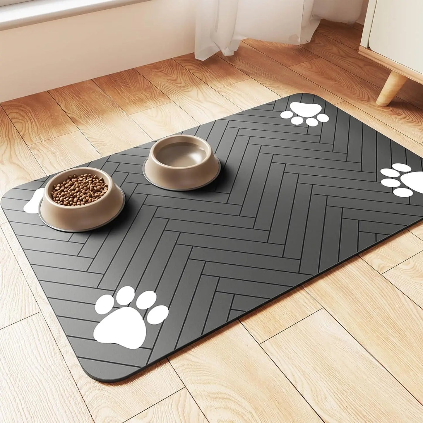 Absorbent Pet Feeding Mat - Waterproof & Durable
