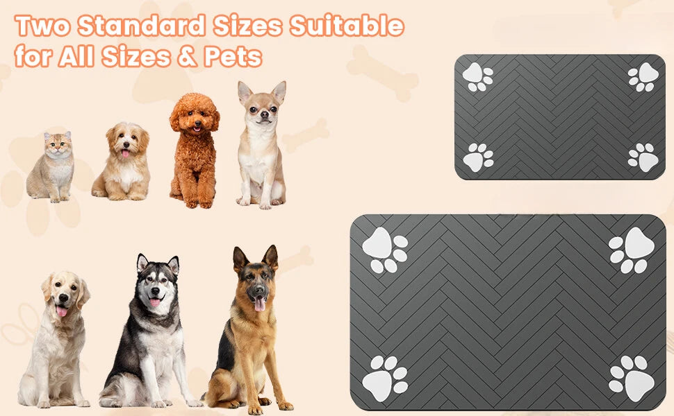 Absorbent Pet Feeding Mat - Waterproof & Durable